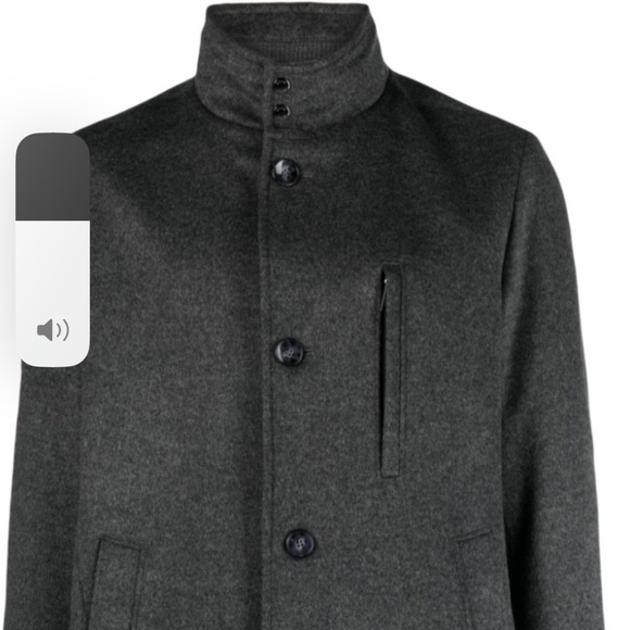 Men’s Large Gray Wool Mock Neck Coat - Picture 1 of 3